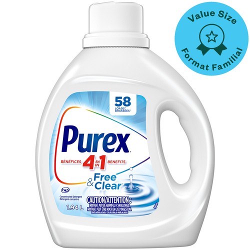 Purex 4 In 1 Liquid Laundry Concentrated Detergent Free & Clear 50 Loads 2.03 L