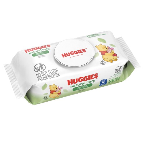 Huggies Baby Wipes Natural Care Sensitive Unscented 56 Count