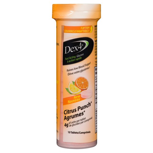 Dex4 Fast Acting Glucose Tablets Citrus Punch 10 Count