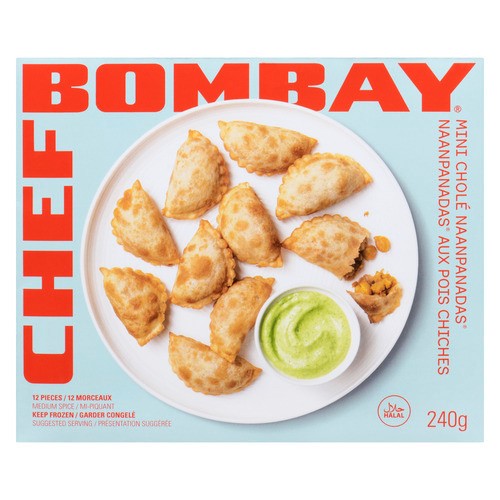Chef Bombay Frozen Mini Cholé Naanpanadas Medium Spice 12 Pieces 240 g