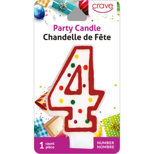 Crave Party Candle Number Four 1 Pack