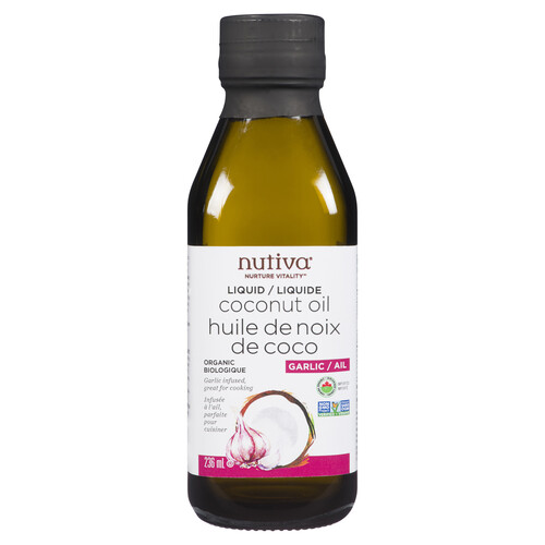 Nutiva Organic Garlic Liquid Coconut Oil 236ml