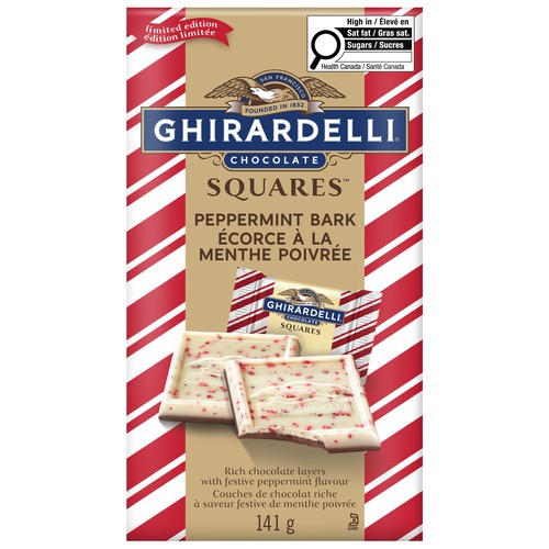 Ghirardelli Milk Chocolate Peppermint Bark Squares 141 g