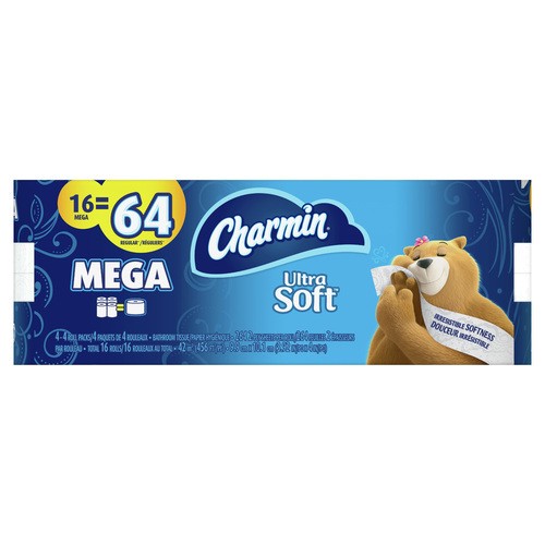 Charmin Toilet Paper Ultra Soft 16 Mega Rolls x 264 Sheets