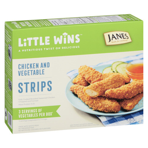 Little Wins by Janes Fully Cooked Frozen Strips Chicken and Vegetable