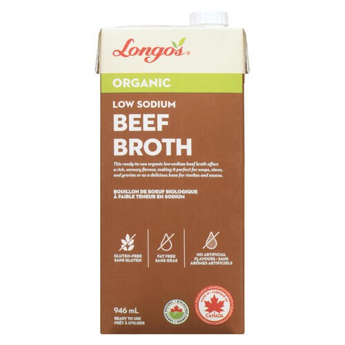 Longo's Organic Broth Low Sodium Beef 946 ml