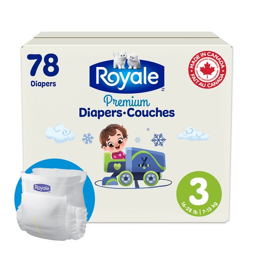 Royale Premium Disposable Baby Diapers Super Pack Size 3 78 Count