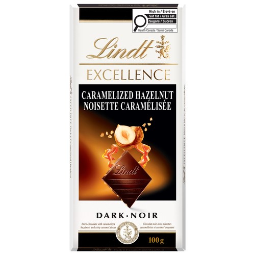 Lindt Excellence Dark Chocolate Bar Caramelized Hazelnut 100 g