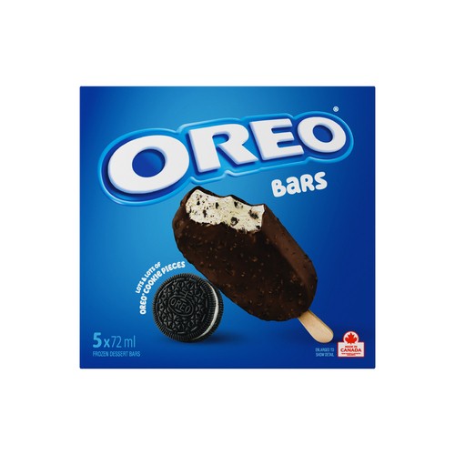 Oreo Frozen Dessert Bars Cookie Pieces 5 x 72 ml
