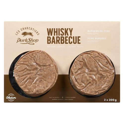 Porkshop Frozen Pork Burgers Whisky Barbecue Leeroy Taste 2 x 200 g