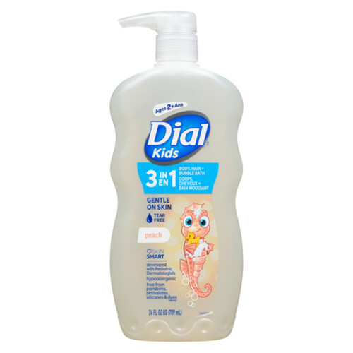 Dial Kids Tear-Free 3 In 1 Body Wash Peach 709 ml