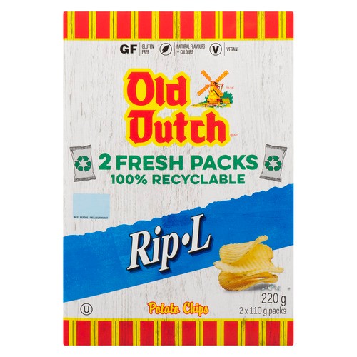 Old Dutch Potato Chips Rip L 220 g