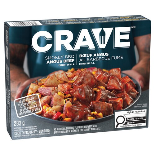 Crave Frozen Dinner Smoky BBQ Angus Beef 283 g