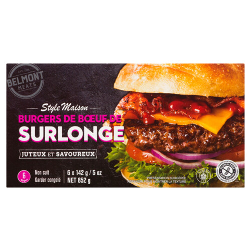 Belmont Gluten-Free Frozen Beef Burgers Home Style Sirloin 852 g