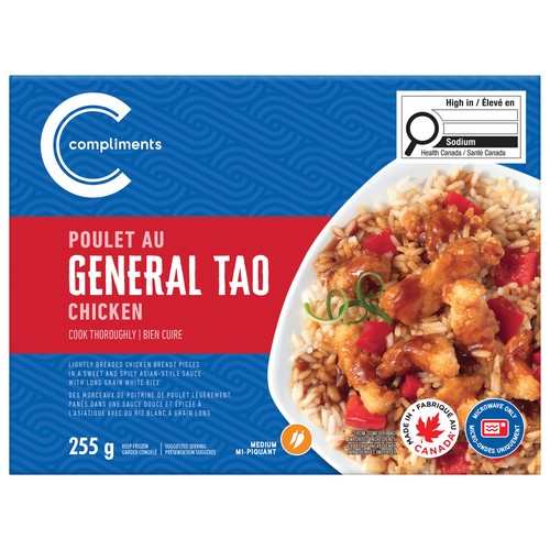 Compliments Chicken General Tao Frozen Entree 255 g