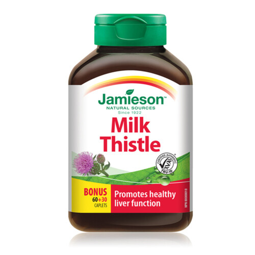 Jamieson Supplements Milk Thistle Caplets Bonus 90 Count