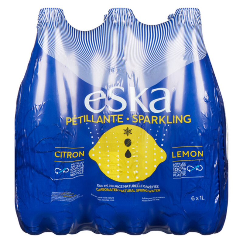 Eska Sparkling Carbonated Water Spring Lemon 6 x 1 L (bottles) Voilà