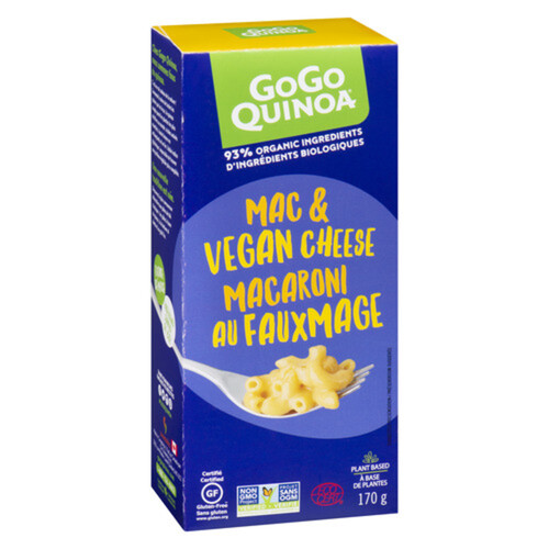 GoGo Quinoa Gluten-Free Mac & Vegan Cheese Pasta Noodles 170 g