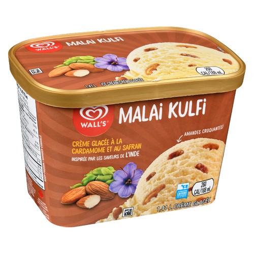 Walls Ice Cream Malai Kulfi With Cardamom Saffron & Almonds 1.41 L