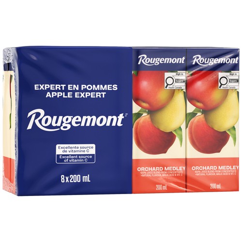 Rougemont Juice Orchard Medley Mixed Fruit Boxes 8 x 200 ml