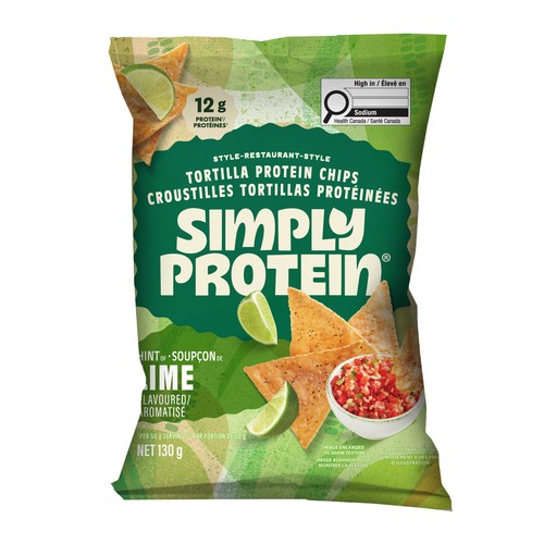 SimplyProtein Tortilla Protein Chips Hint Of Lime 130 g
