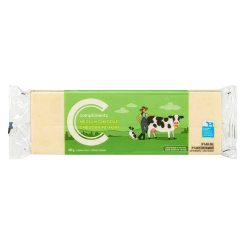 Compliments Cheddar Cheese White Medium 400 g