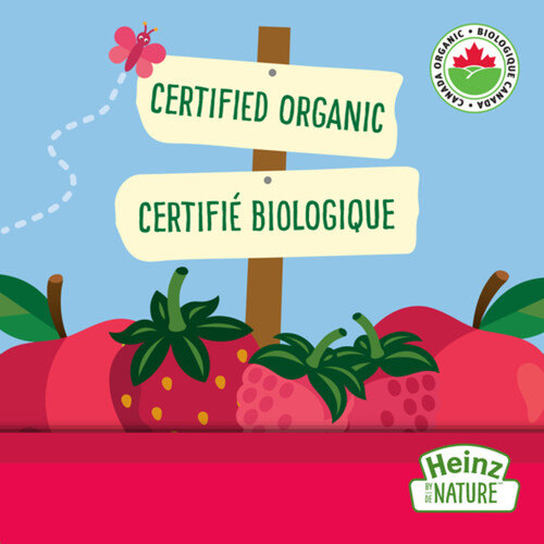 Heinz by Nature Organic Baby Food Apple Strawberry & Raspberry Purée 128 ml