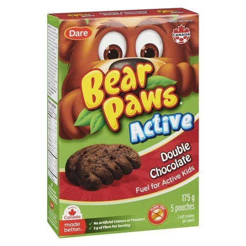 Dare Bear Paws Soft Cookies Active Double Chocolate 5 Pouches 175 g