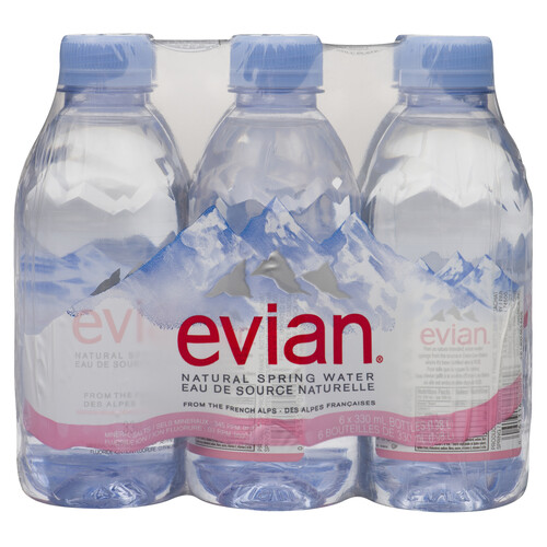 Evian Natural Spring Water 6 x 330 ml (bottles)