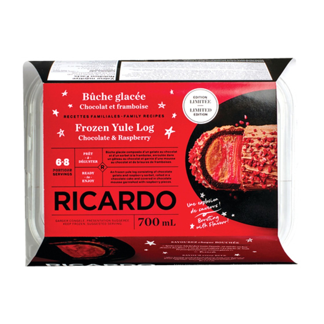 RICARDO Frozen Yule Log Chocolate & Raspberry 700 ml - Voilà Online ...