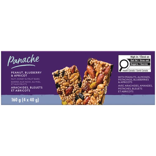 Panache Bars Honey Fruit Cashew Pistachios Blueberry Apricot 4 x 40 g