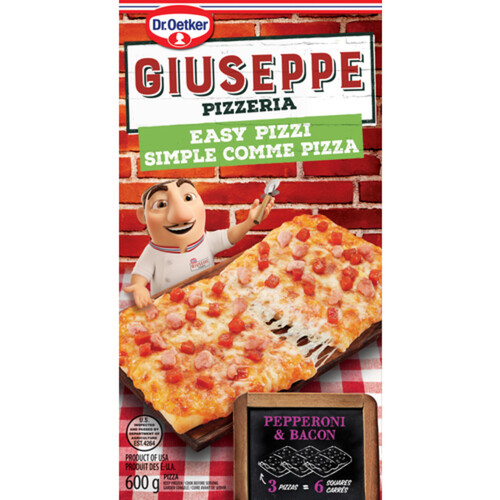 Dr. Oetker Giuseppe Frozen Easy Pizzi Pizza Pepperoni And Bacon 600 g