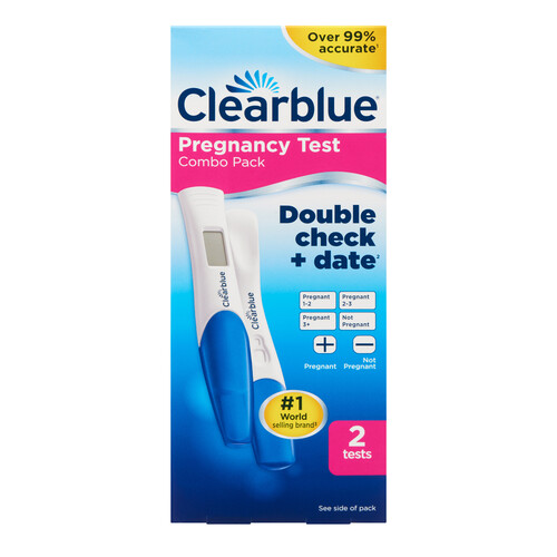 Clearblue Double Check + Date Combo Pack Pregnancy Test 2 EA