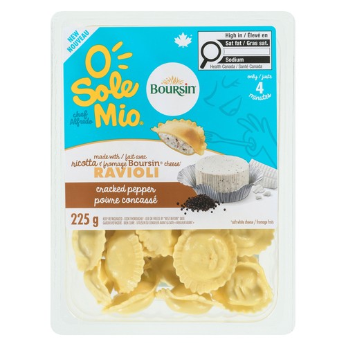 O Sole Mio Boursin Ravioli Cracked Pepper 225 g