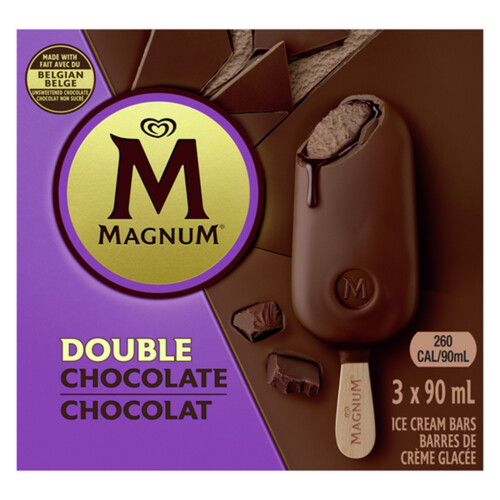 Magnum Ice Cream Bar Double Chocolate 3 x 90 ml