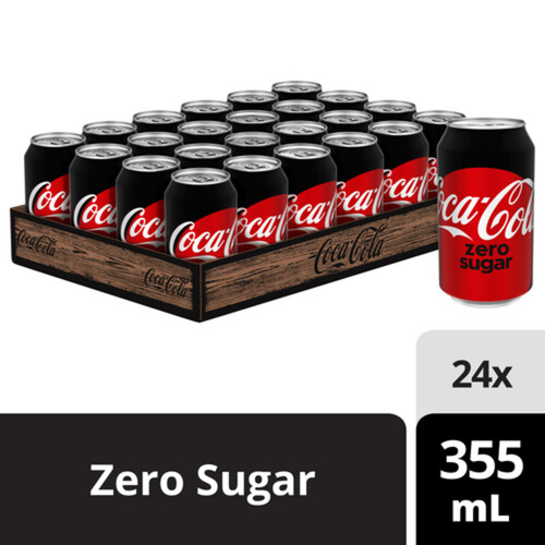 Coca-Cola Zero Soft Drink 24 x 355 ml (cans)
