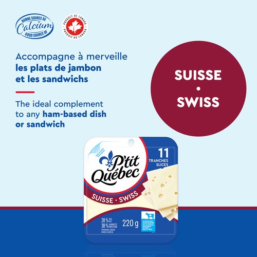 P’tit Québec Sliced Cheese Swiss 11 Slices 220 g
