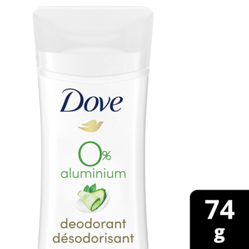 Dove 0% Aluminum Deodorant Cucumber & Green Tea For Smooth Underarms 74 g