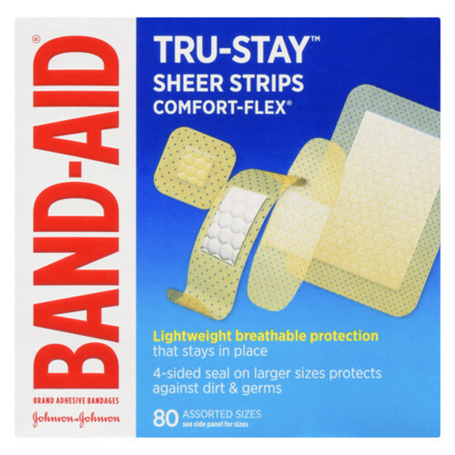 Band-Aid Sheer Strips 80 Assorted Bandages