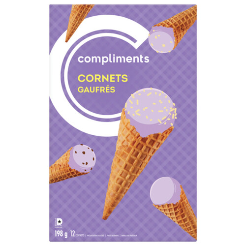 Compliments Ice Cream Cones Waffle 12 Pack