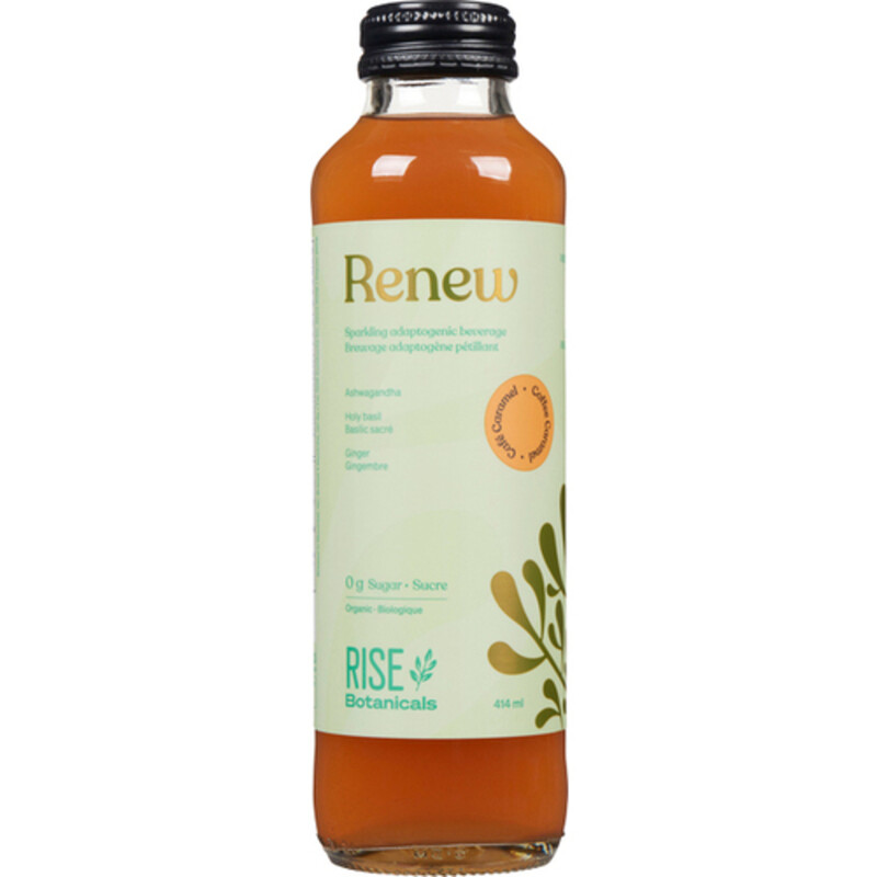 Rise Botanicals Kombucha Renew Tea Drink Coffee Caramel 414 ml (bottle