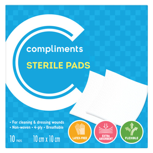 Compliments Sterile Pads 10x10cm 10 EA