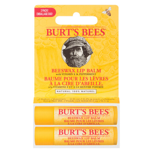 Burt's Bees Lip Balm Beeswax 2 Count