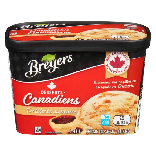 Breyers Canadian Desserts Butter Tart Light Ice Cream Locally Inspired 1.41 L