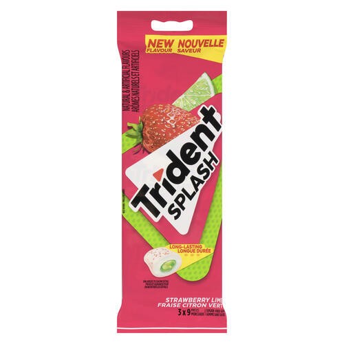 Trident Splash Sugar-Free Gum Strawberry Lime 3 Pack