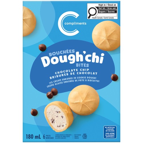 Compliments Dough'chi Ice Cream Bites Chocolate Chip 6 x 30 ml