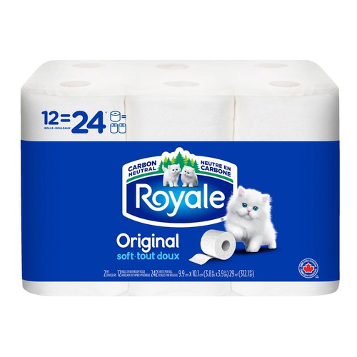 Royale Toilet Paper Original 2-Ply 12 Rolls x 242 Sheets 