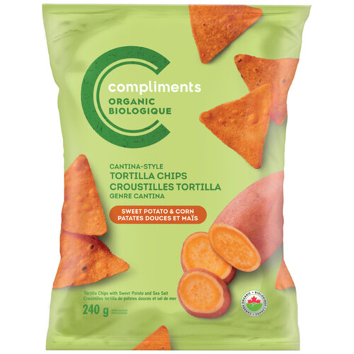 Compliments Organic Tortilla Chip Sweet Potato And Corn 240 g