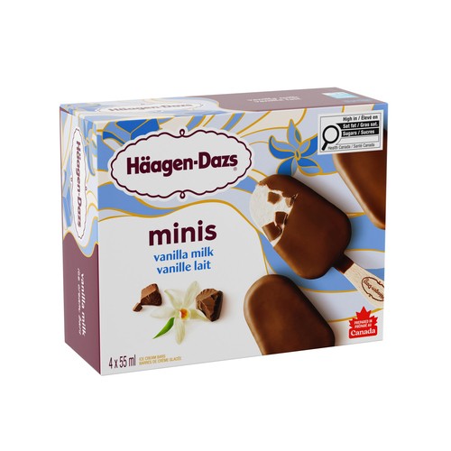 Häagen-Dazs Ice Cream Bars Minis Vanilla Milk 4 x 55 ml