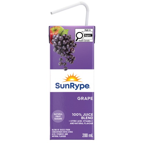 SunRype Juice Grape Boxes 5 x 200 ml